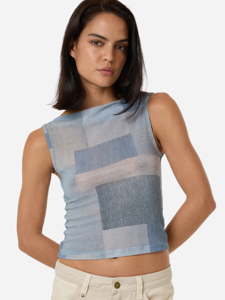 THRILLS WOMEN'S SHADES OF INDIGO MESH TANK