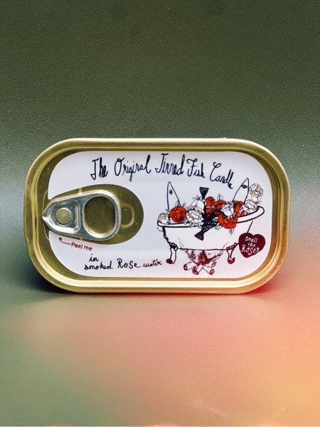 TINNED FISH CANDLE - SARDINES IN SMOKED ROSE WATER