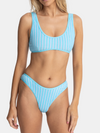 RHYTHM WOMEN'S TERRY SANDS STRIPE SURF CROP TOP 