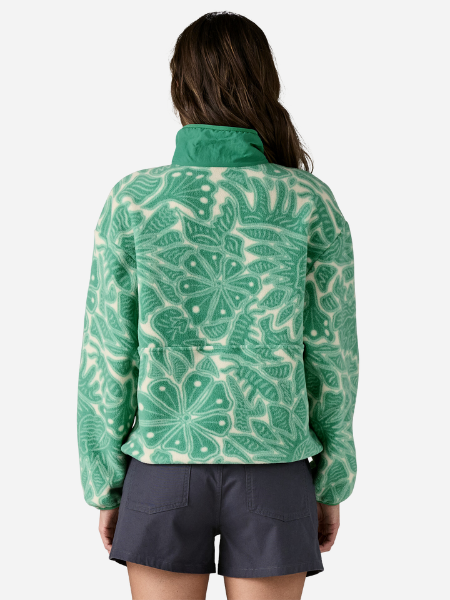 SYNCH FLEECE MARSUPIAL BEES AND FLOWERS: HEARTLEAF GREEN