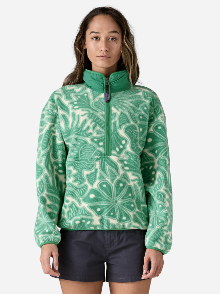 SYNCH FLEECE MARSUPIAL BEES AND FLOWERS: HEARTLEAF GREEN