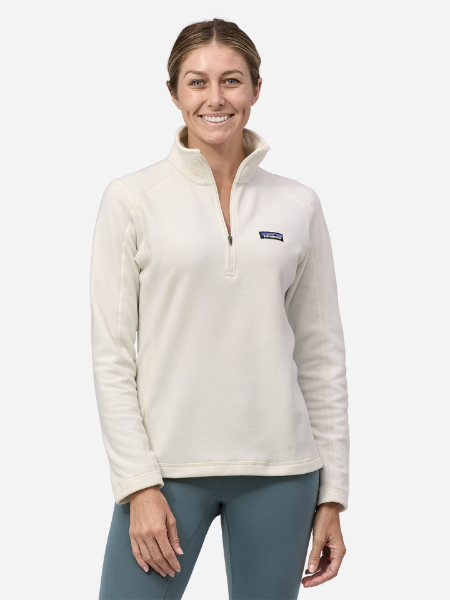 WOMEN'S MICRO D 1/4 ZIP FLEECE BIRCH WHITE