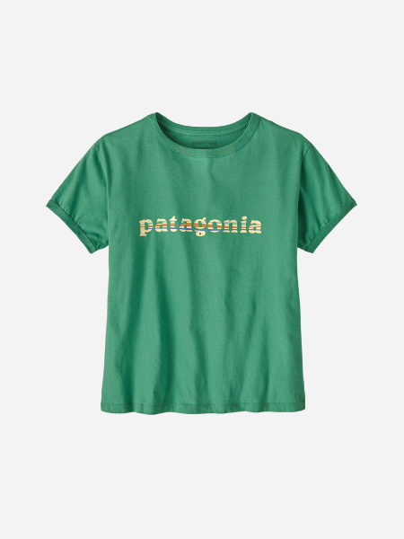 WOMEN'S '73 TEXT LOGO ORGANIC RINGER TEE HEARTLEAF GREEN