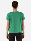 WOMEN'S '73 TEXT LOGO ORGANIC RINGER TEE HEARTLEAF GREEN