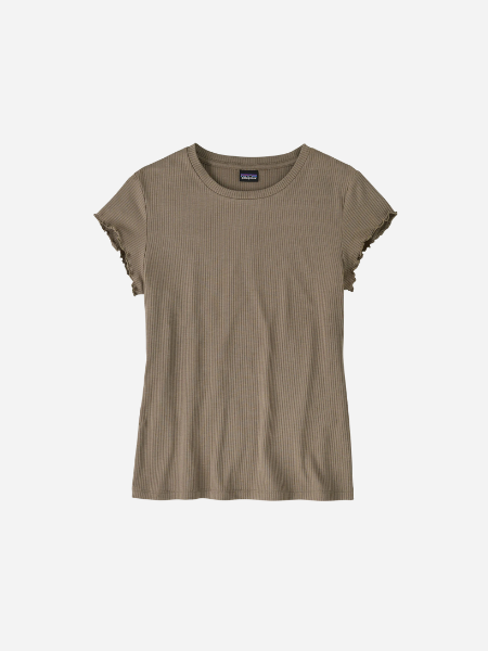 WOMEN'S RIB KNIT TOP WING GREY