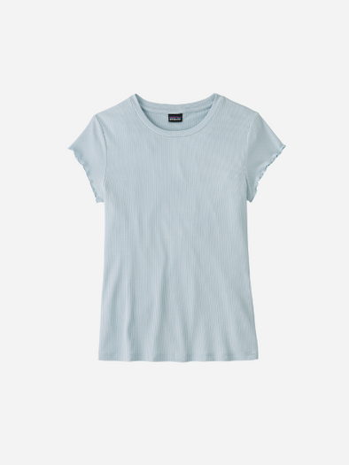 WOMEN'S RIB KNIT TOP FLECK BLUE 