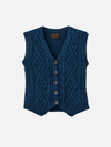 FILSON WOMEN'S 3GG RUSTIC CABLE KNIT VEST: DEEP BLUE