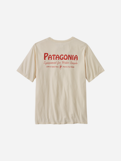 PATAGONIA MEN'S WATER PEOPLE ORGANIC POCKET T-SHIRT  WATER PEOPLE BANNER: UNDYED NATURAL