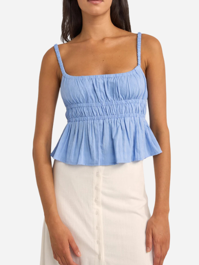 RHYTHM TYLER BABY DOLL TOP - CORNFLOWER