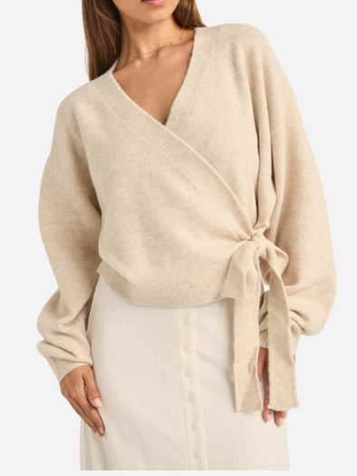 RHYTHM LEXIE WRAP FRONT KNIT -NATURAL