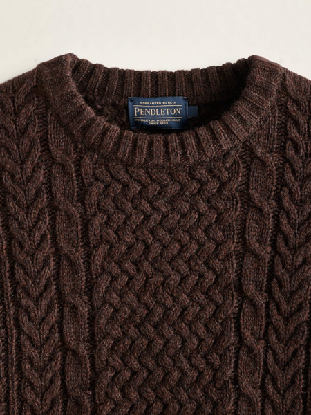 PENDLETON MEN'S SHETLAND COLLECTION FISHERMAN SWEATER