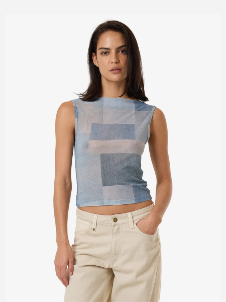 THRILLS WOMEN'S SHADES OF INDIGO MESH TANK