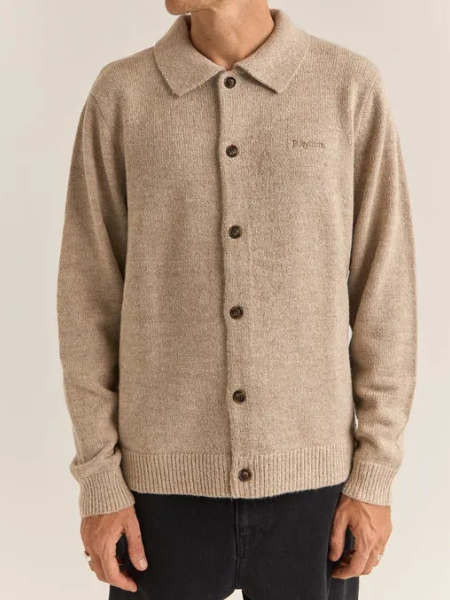 RHYTHM MEN'S MOHAIR BUTTON-UP KNIT