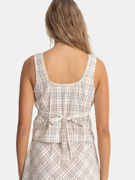 RHYTHM WOMEN'S RUMI CHECK TOP