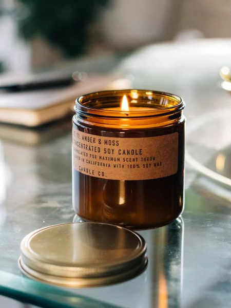 P.F. CANDLE CO. AMBER & MOSS - 12.5 OZ CONCENTRATED SOY CANDLE