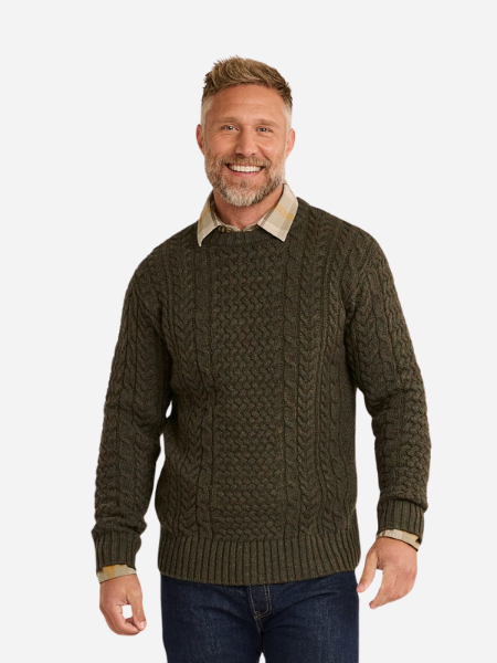 PENDLETON MEN'S SHETLAND COLLECTION FISHERMAN SWEATER